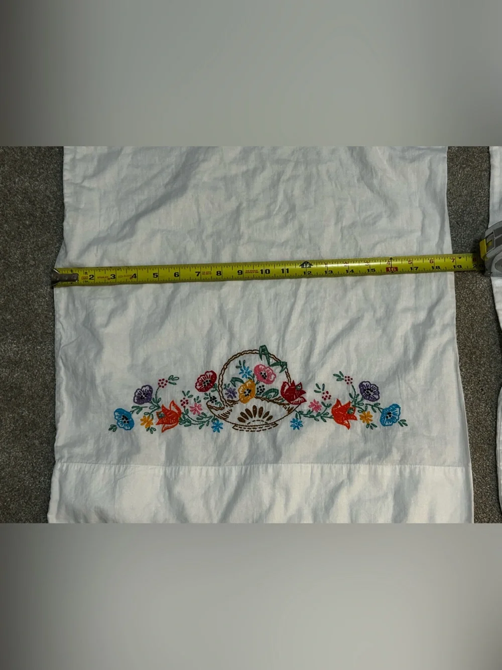 Vintage Embroidered Floral Pillowcases Set of 2 Crochet Lace Cottagecore